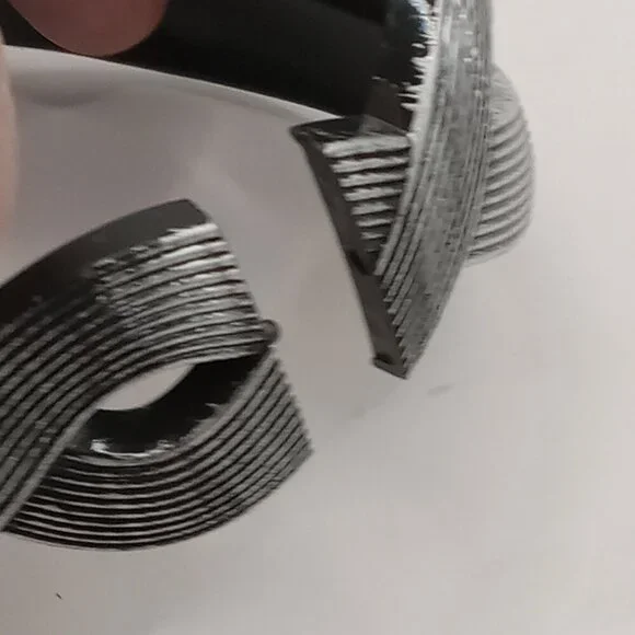 Braided BRACELET Snap On Cuff Plastic Bangle Swirls EYE Shape Silver Stripe - Picture 3 of 7